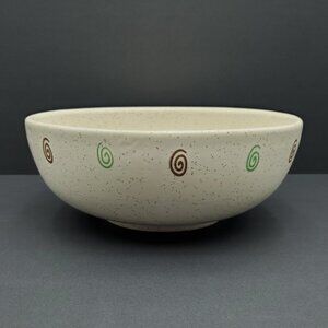 McCoy Pottery Speckled Serving Bowl McCoy Green Brown Swirls Mixing Bowl